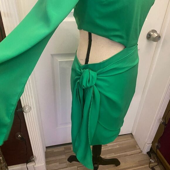 RNWY emerald colour one shoulder dress, M (US6) - Picture 12 of 14